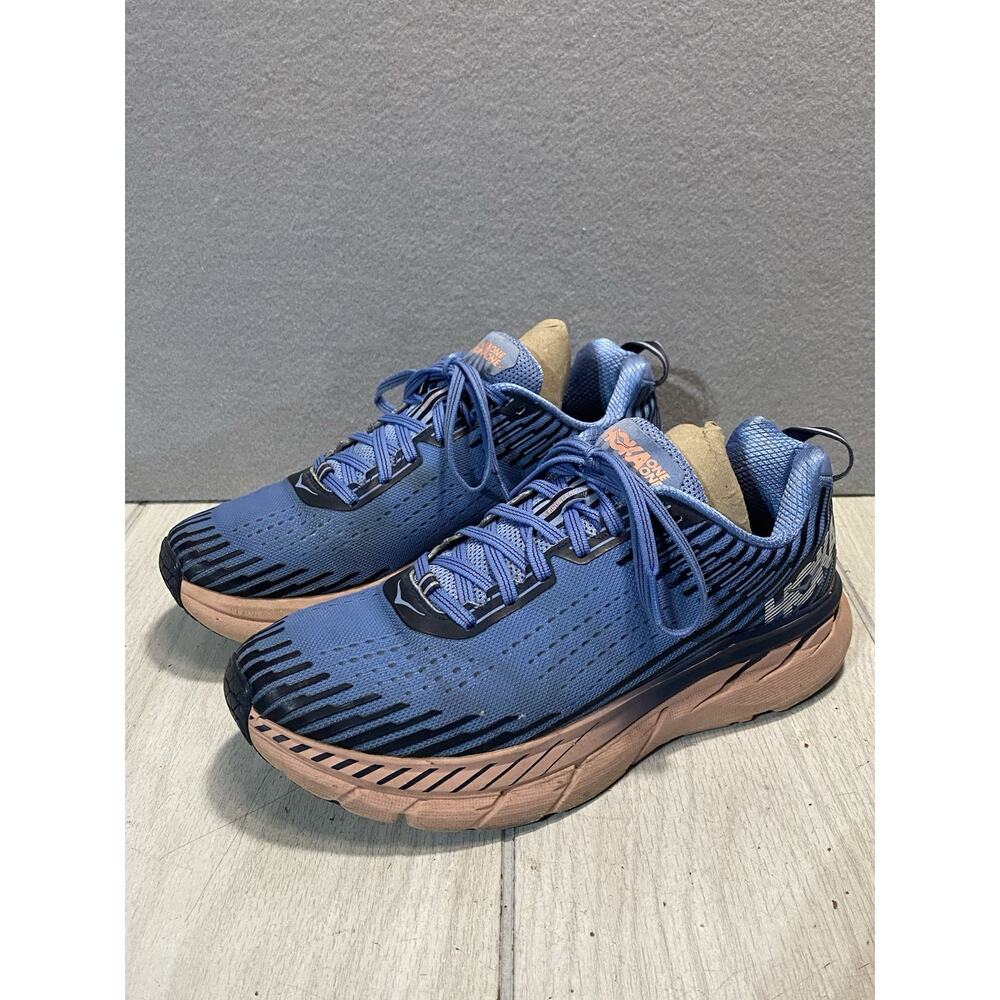 Hoka One One Clifton 5 Size 9 Women's Blue,Peach,Black